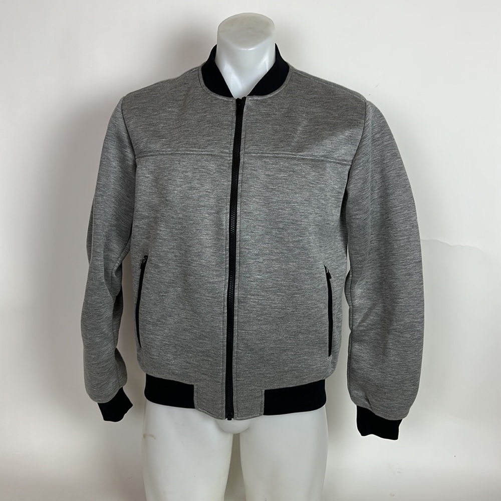 Charlie by Matthew Zink Modal Gray Tanker Full Zip Jacket Mens Small
